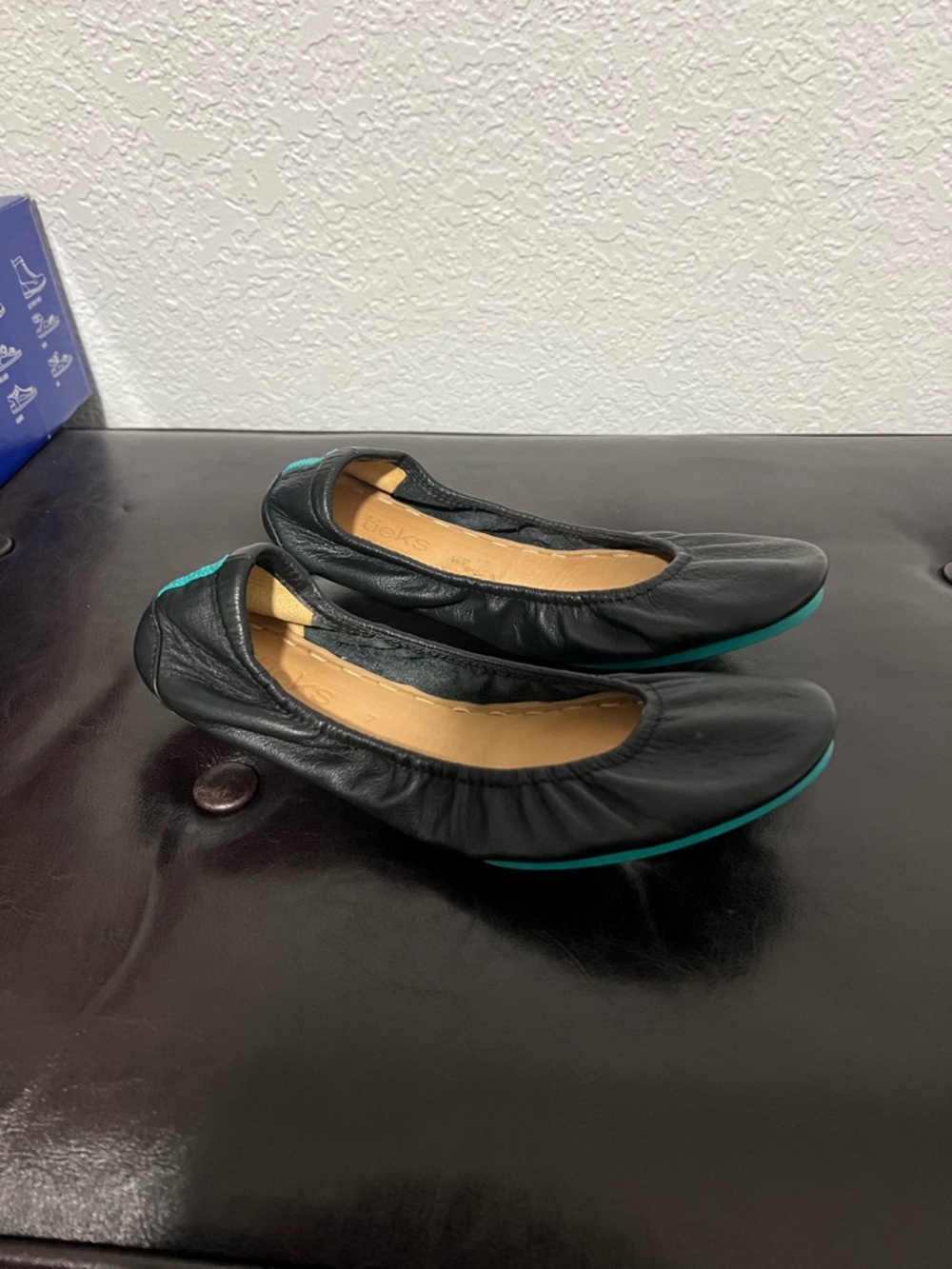 Tieks Black Leather Flats